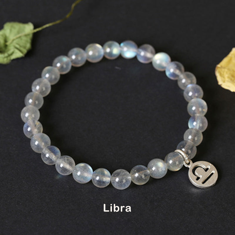 KarmaRipple's 12 Constellations of the Zodiac Moonstone Charming Bracelet p7