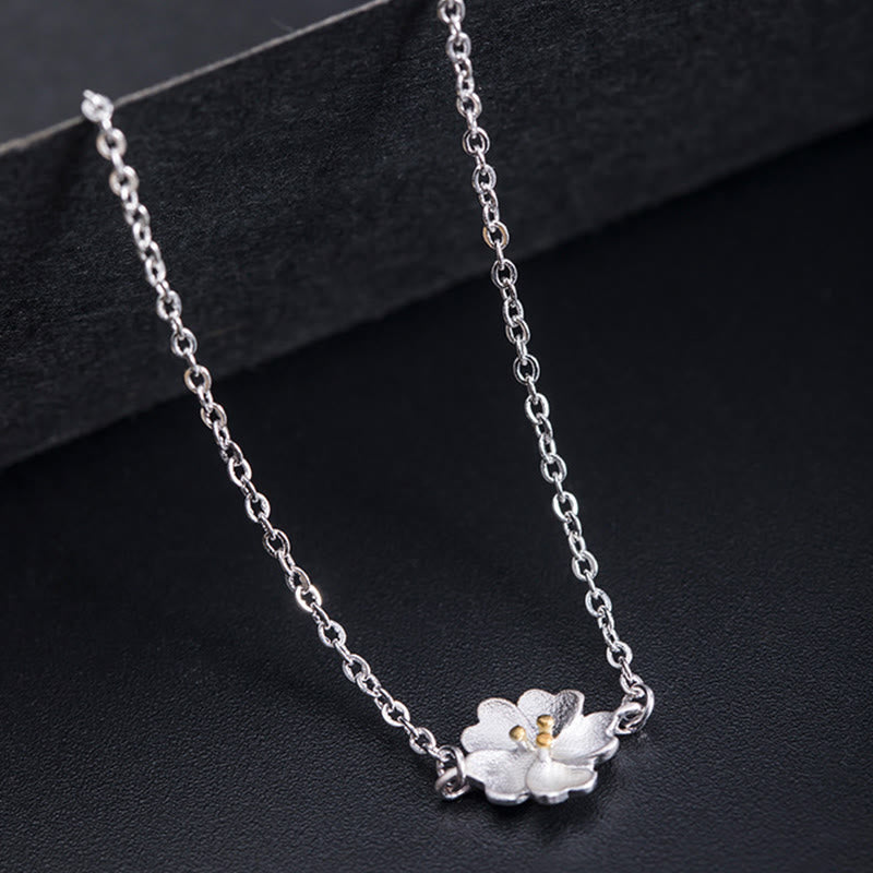 KarmaRipple's 925 Sterling Silver Cherry Blossom Blessing Chain Bracelet p4