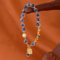 Bracelet de force authentique en agate bleue bonbon de KarmaRipple