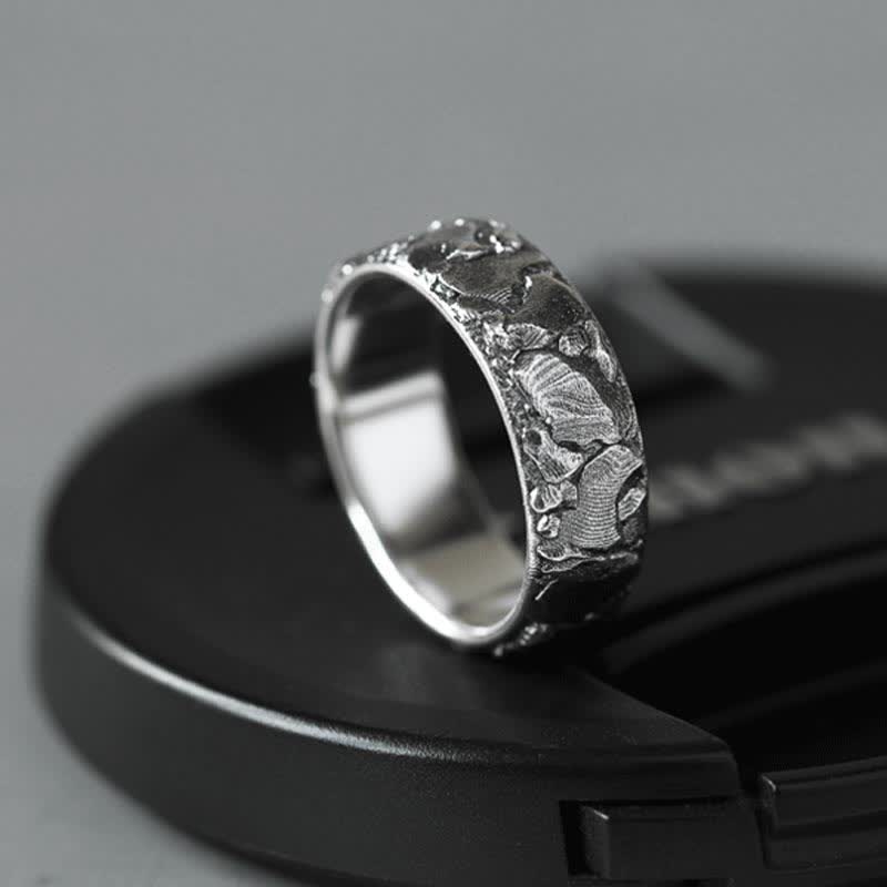 KarmaRipple's Rock Pattern Fortune Blessing Bronze Ring p10