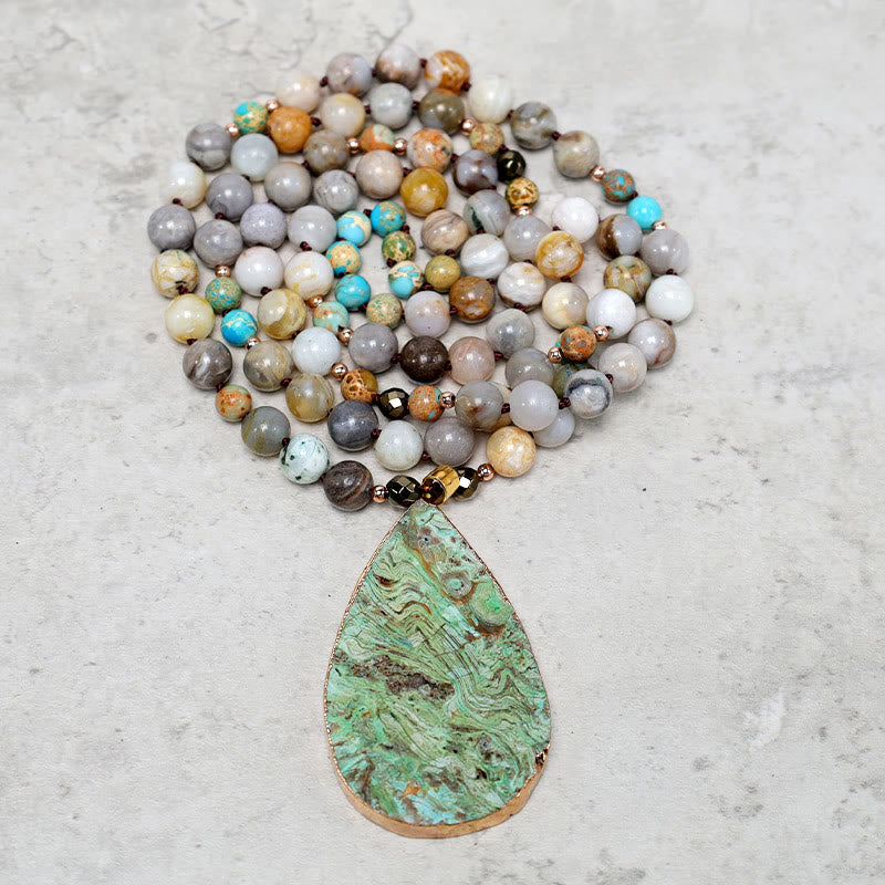 KarmaRipple's Authentic Ocean Picasso Jasper Beaded Balancing Neckace p8