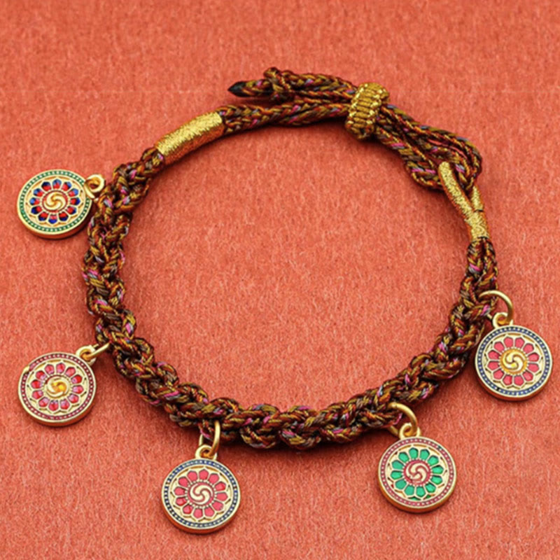 KarmaRipple's Tibetan Five God Of Wealth Thangka Fortune Braid String Bracelet p9
