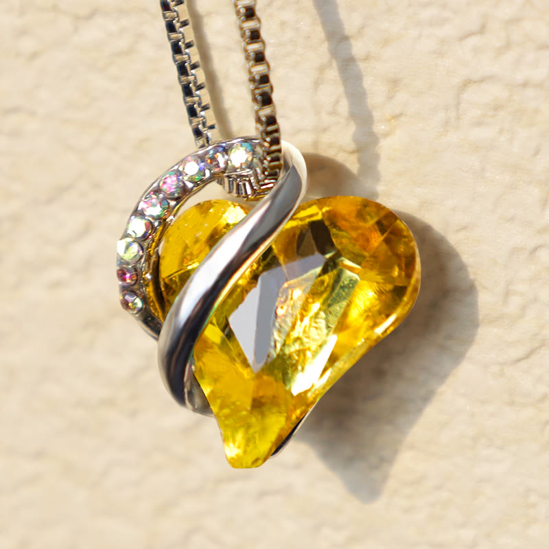 KarmaRipple's Love Heart Birthstone Balancing Energy Pendant Necklace p42