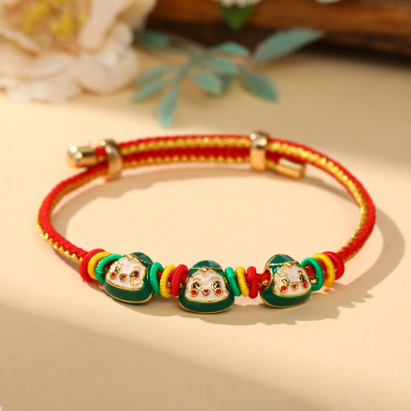KarmaRipple's Colorful Rope Zongzi Pattern Fortune Handmade Child Adult Bracelet p41