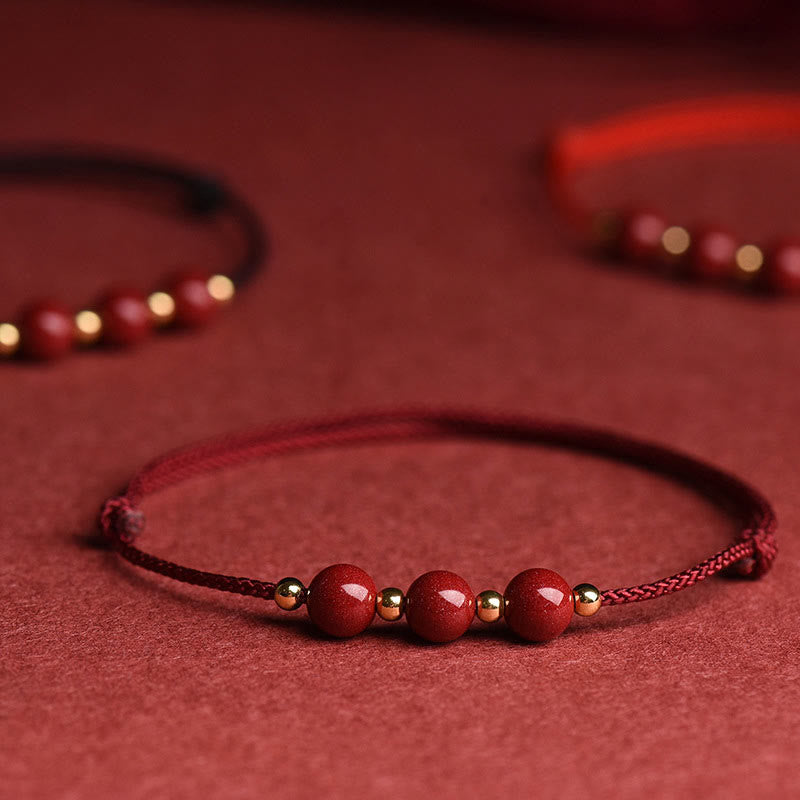 KarmaRipple's Authentic Fortunate Cinnabar Bead Blessing String Bracelet Anklet p19