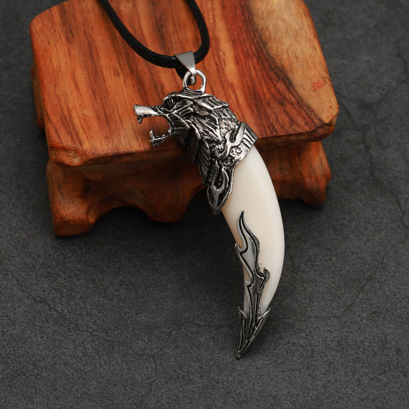 KarmaRipple's Imitation Wolf Tooth Titanium Steel Balance Pendant Necklace p3