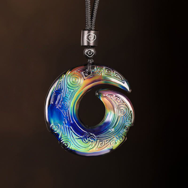KarmaRipple's Color-Changing One's Fortune Improves Design Pattern Liuli Gemstone Pendant Necklace p1