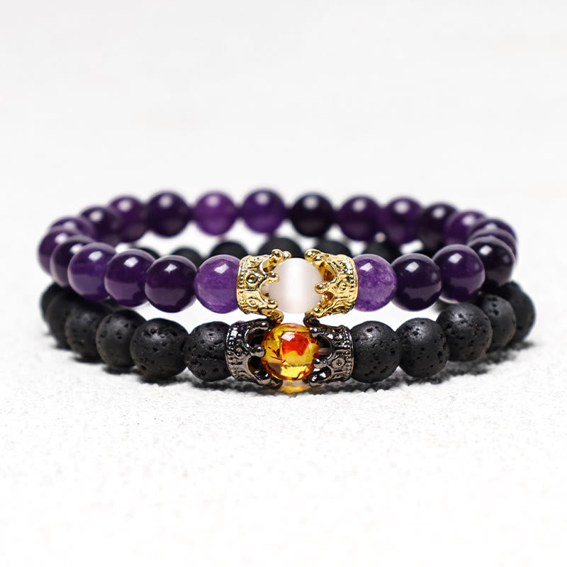 KarmaRipple's Authentic Stone King&Queen Crown Balancing Energy Beadwork Pair Bracelet p8