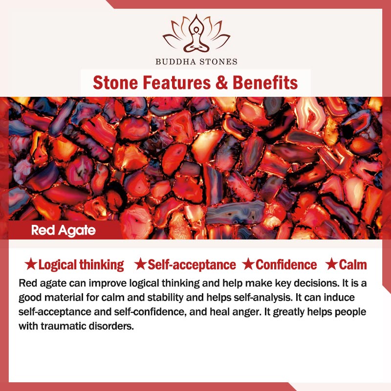 KarmaRipple's Authentic Red Agate Chalcedony Self-acceptance Confidence String Bead Bracelet Pendant Necklace p15