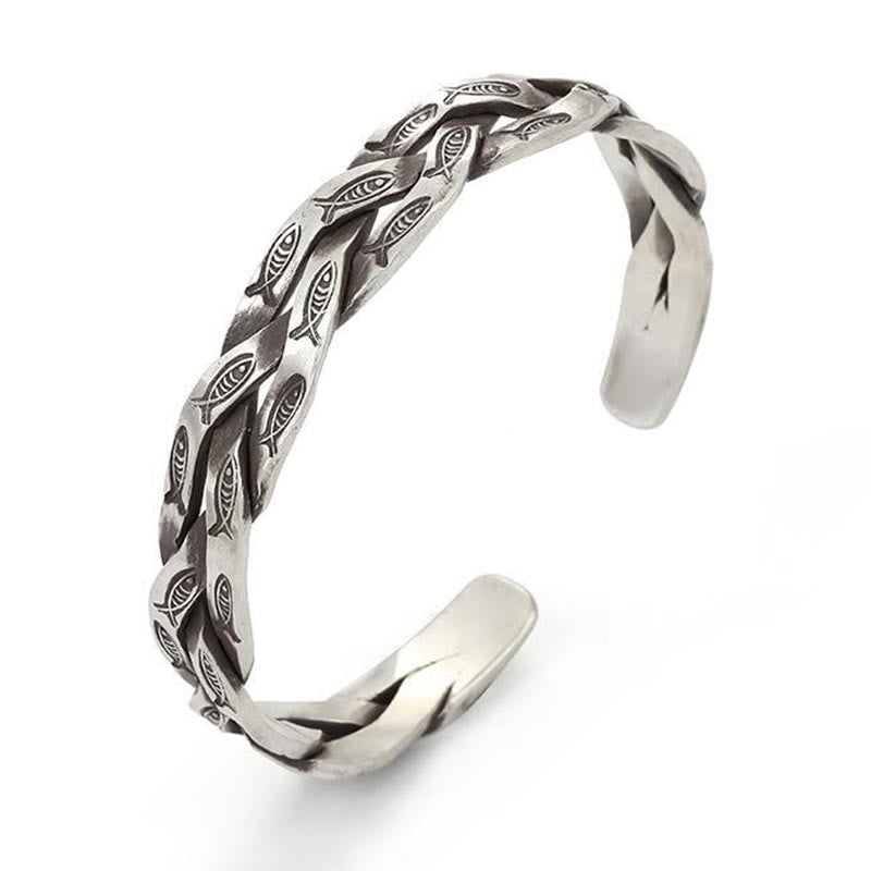KarmaRipple's Koi Fish Twisted Design Fortune Wealth Cuff Bracelet Bangle p2