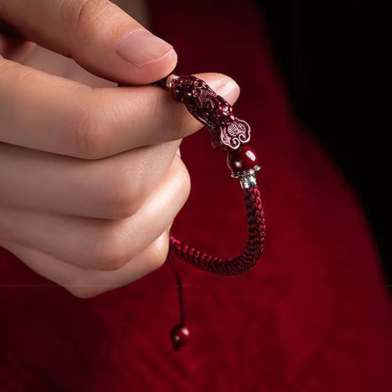 KarmaRipple's Handcrafted PiXiu Cinnabar Wealth Fortune Woven Bracelet p20