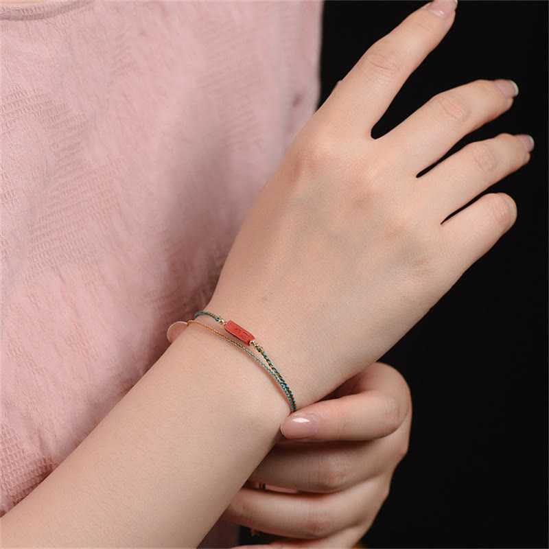 KarmaRipple's Handmade Cinnabar As one'shes Blessing Braid Double Layer Bracelet p8
