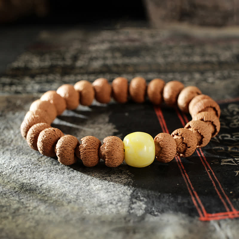 KarmaRipple's Tibetan Bodhi Seed Turquoise Amber Protection Bracelet p2