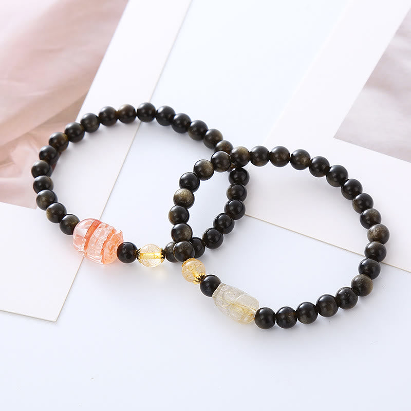 KarmaRipple's Authentic Gold Sheen Obsidian PiXiu Wealth Protection Bracelet p5