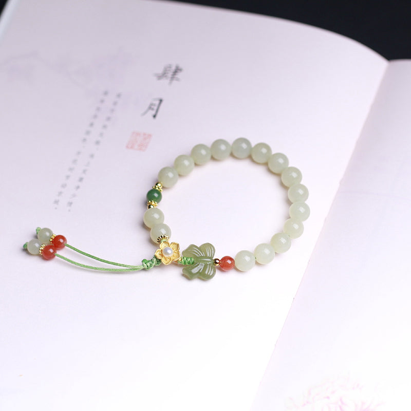 KarmaRipple's 925 Sterling Silver Jade Fortune Flower Butterfly Bracelet p7