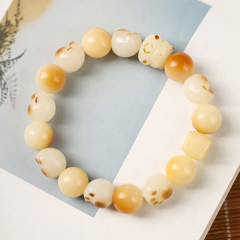 KarmaRipple's Authentic Bodhi Seed Sandalwood Fortunate Cute Cat Head Paw Claw Peace Bracelet p14