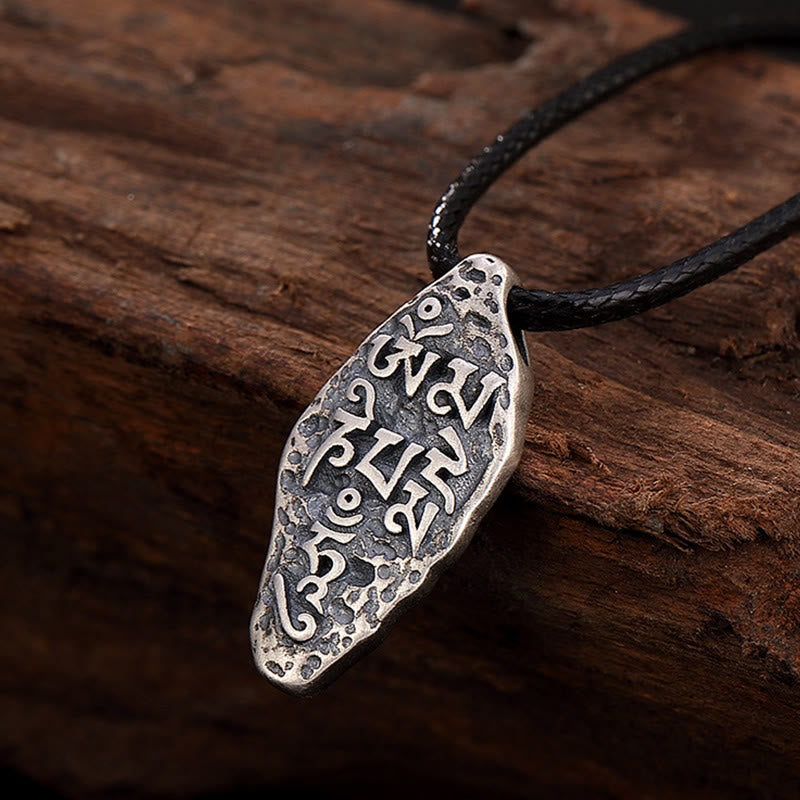 KarmaRipple's Tibetan 925 Sterling Silver Om Mani Padme Hum Dorje Vajra Engraved Strength Pendant Necklace p16