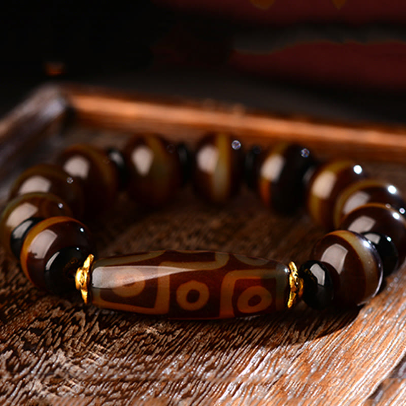 KarmaRipple's Tibetan Authentic Nine-Eye Dzi Bead Agate Wealth Blessings Bracelet p7