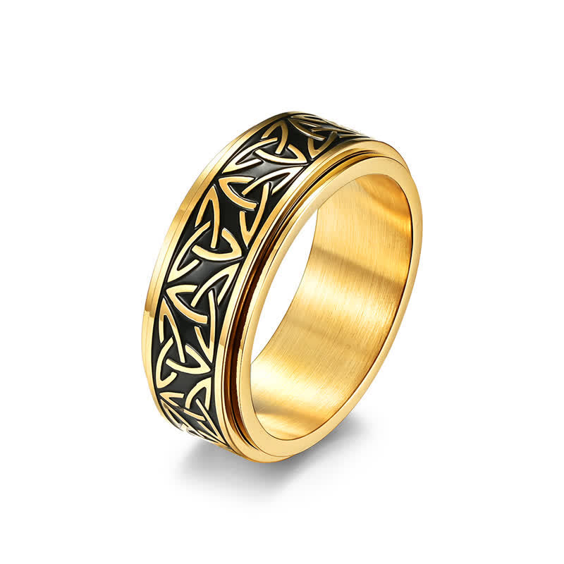 KarmaRipple's Triangle Weave Triquetra Titanium Steel Calm Rotatable Ring p21