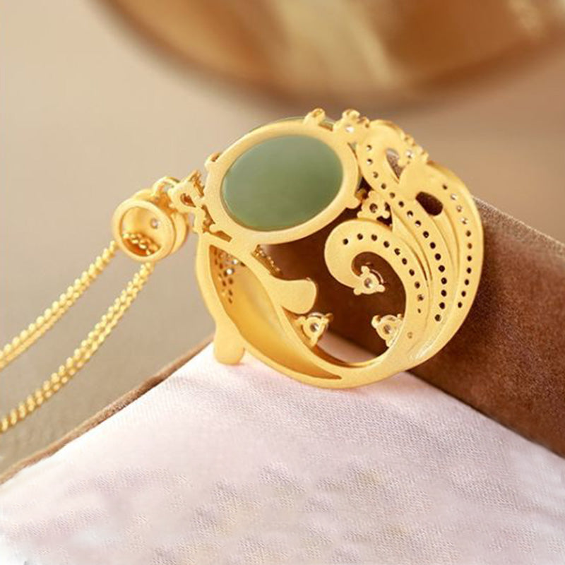 KarmaRipple's Cyan Jade Koi Fish Balancing Calm Pendant Necklace p10