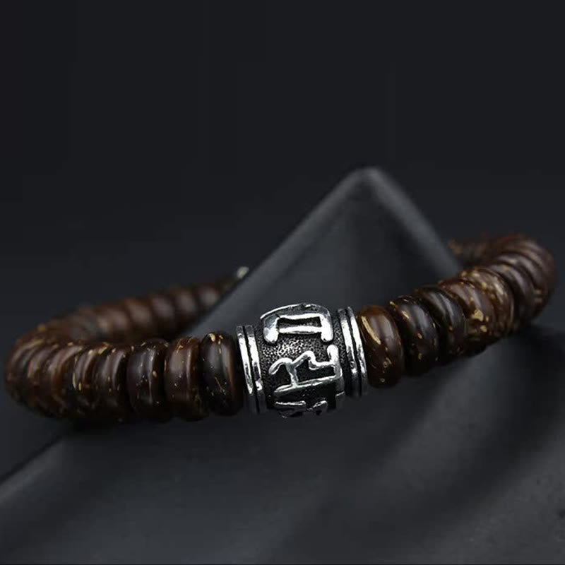 KarmaRipple's Authentic Tibetan Coconut Shell Om Mani Padme Hum Positive Bracelet p13