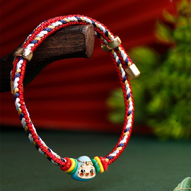 KarmaRipple's Colorful Rope Zongzi Pattern Fu Character Fortune Handmade Bracelet p13