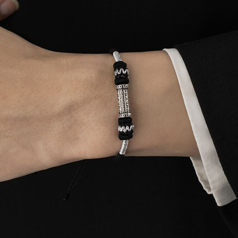 KarmaRipple's 925 Sterling Silver Om Mani Padme Hum Wisdom Woven Rope Bracelet p11