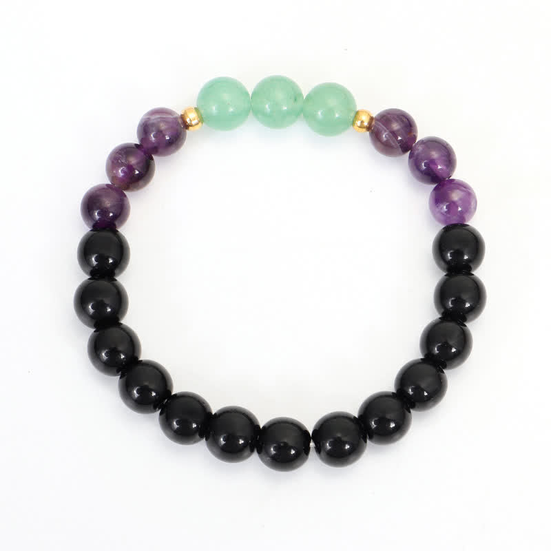 KarmaRipple's 108 Mala Beadwork Amethyst Green Aventurine Lotus Meditation Bracelet p4