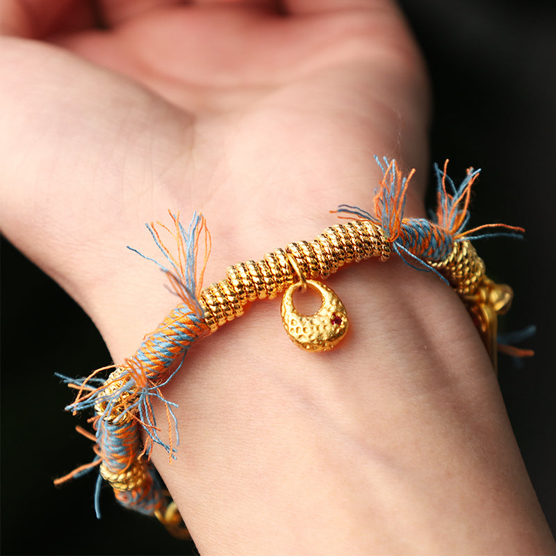 KarmaRipple's Handmade Tibetan Fortunate Fortune Multicolored Rope Braid Bracelet p5