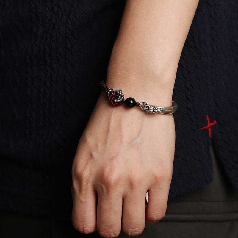 KarmaRipple's 925 Sterling Silver Auspicious Dragon Success Handcrafted Woven Bracelet p8