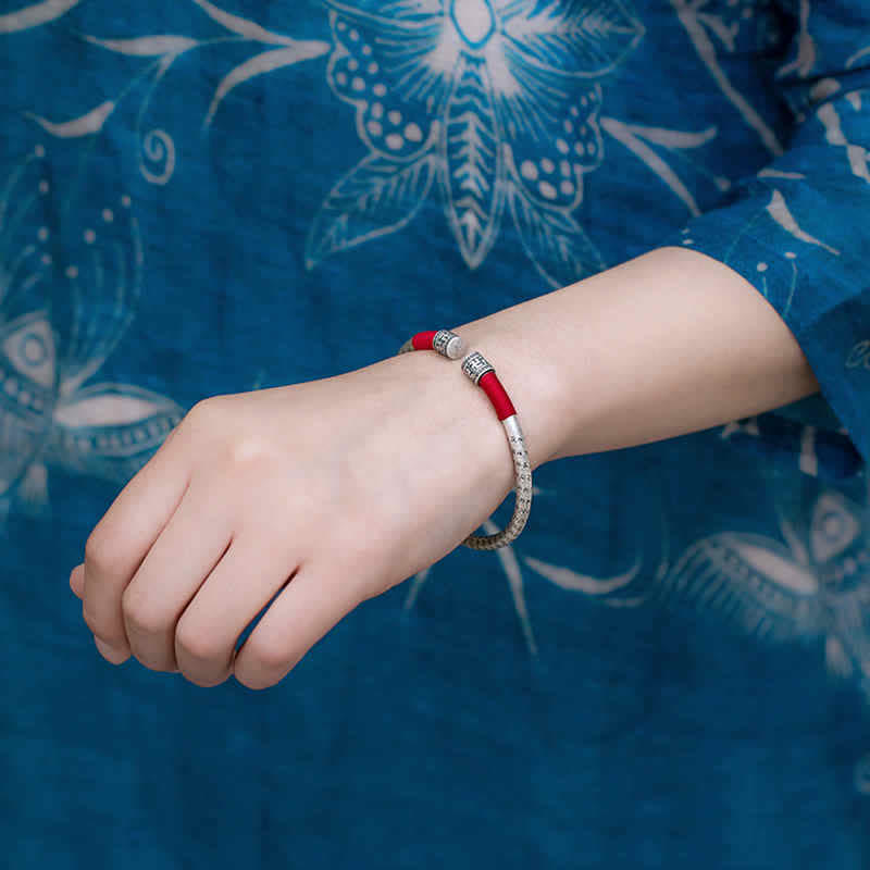 KarmaRipple's Tibet Om Mani Padme Hum Fortune Red String Bracelet Bangle p3