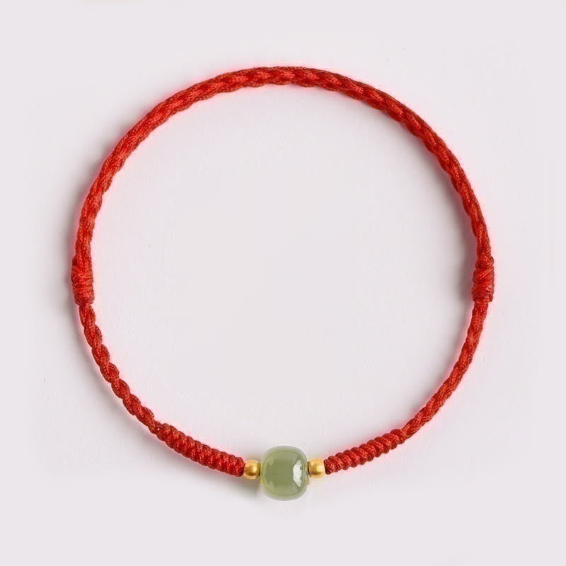 KarmaRipple's Handmade Jade Fortunate Bead Prosperity Woven Bracelet p5