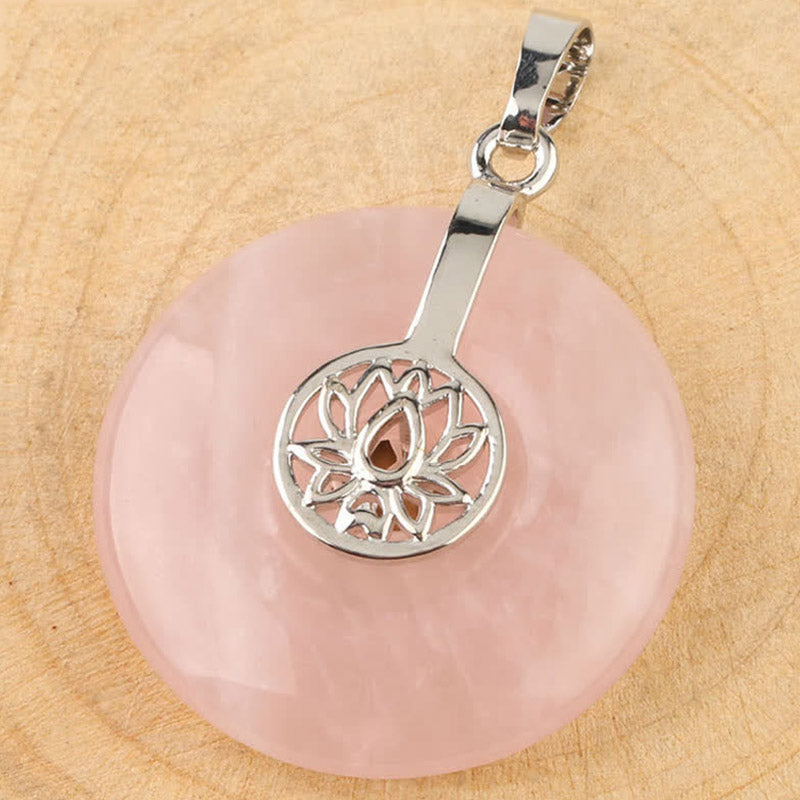 KarmaRipple's Various Gemstone Amethyst Pink Gemstone Lotus Balancing Pendant Necklace p15