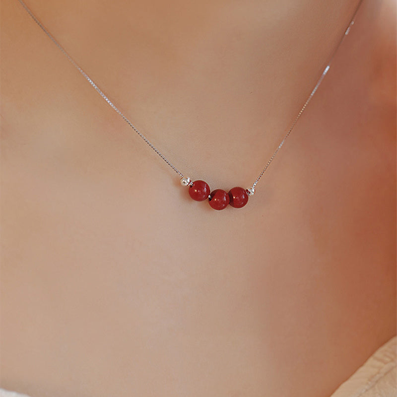 KarmaRipple's 925 Sterling Silver Cinnabar Bead Calm Blessing Pendant Necklace p5