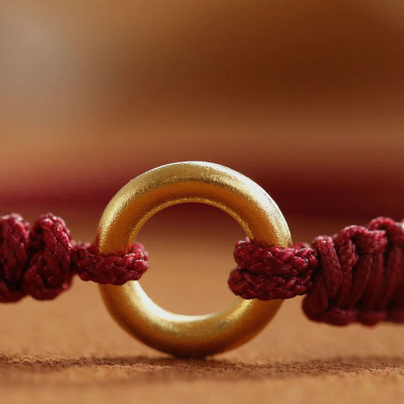 KarmaRipple's Alloy Peace Buckle Fortune Red String Bracelet p3