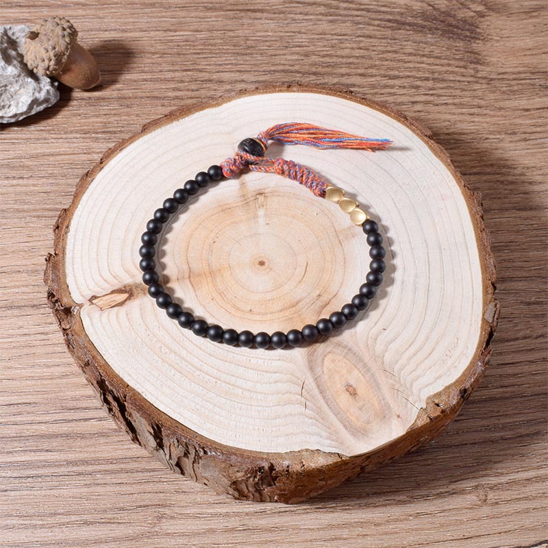 KarmaRipple's Handmade Tibetan Black Onyx Tassel Bracelet p3