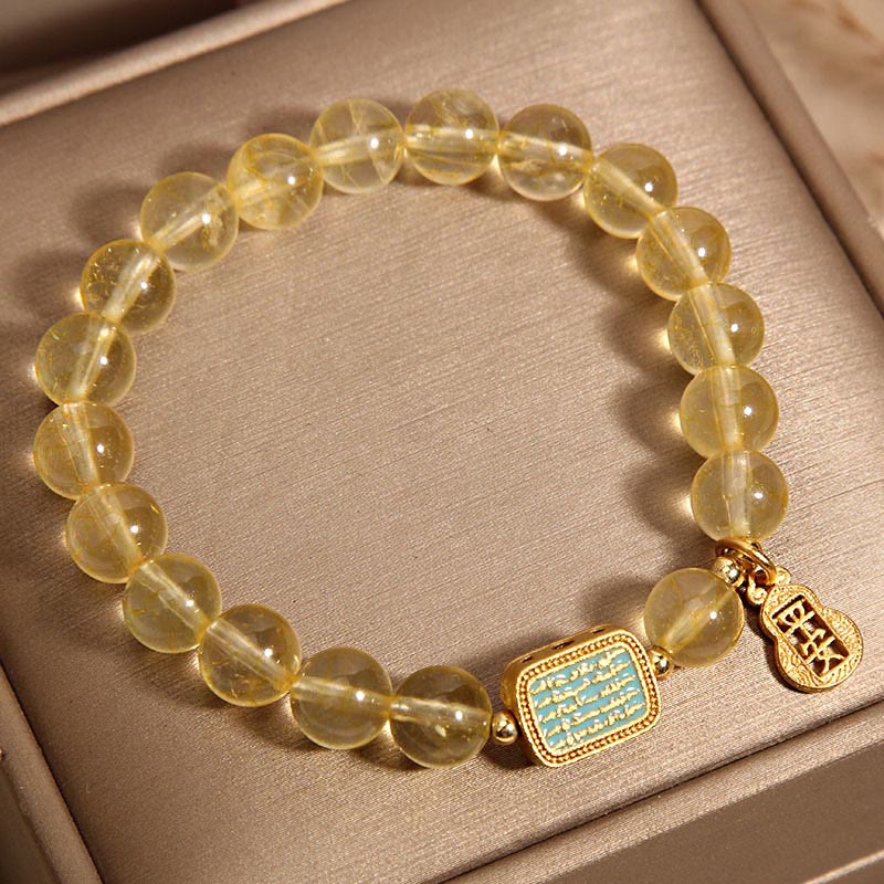 KarmaRipple's Authentic Citrine Five Scriptures Generosity Bracelet p5