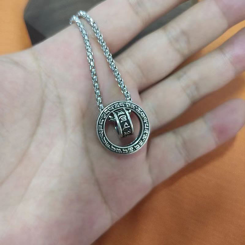 KarmaRipple's Tibetan Om Mani Padme Hum Carved Peace Purity Chain Pendant Necklace p15