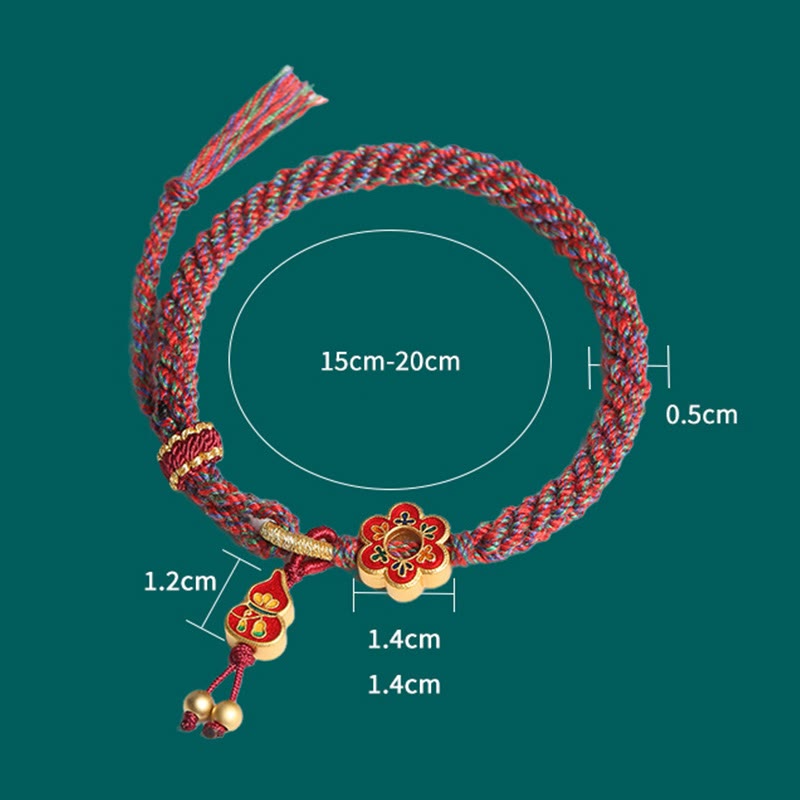 KarmaRipple's Handmade Colorful Gourd Flower Protection Woven String Bracelet p10