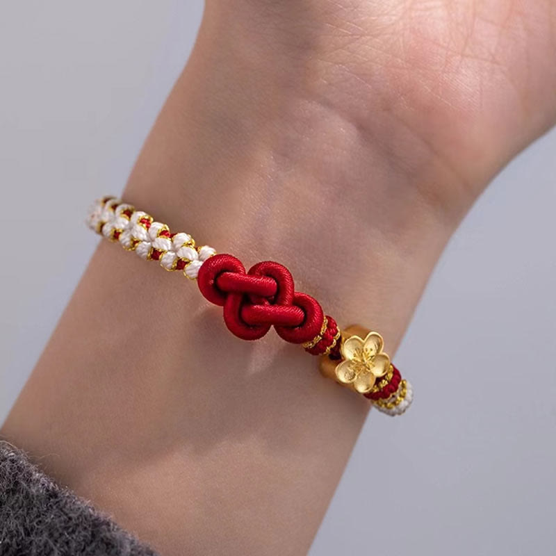 KarmaRipple's Handmade True Love Weave Peach Blossom Talisman Fortune Rope Bracelet p5