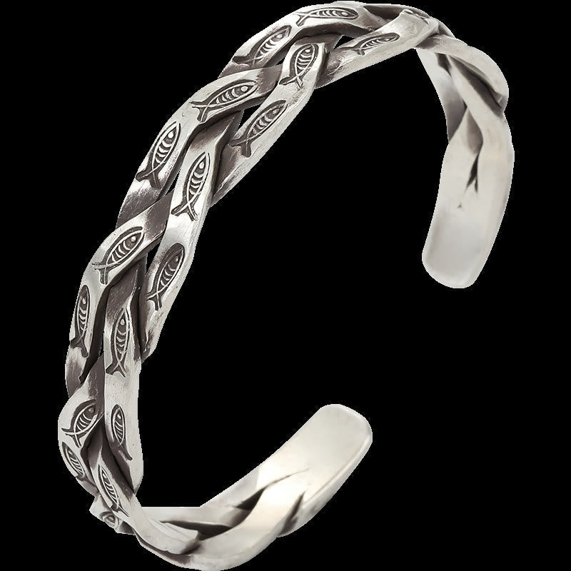 KarmaRipple's Koi Fish Twisted Design Fortune Wealth Cuff Bracelet Bangle p9
