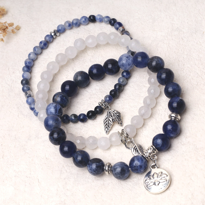 KarmaRipple's 3PCS Authentic Quartz Gemstone Beaded Balancing Energy Lotus Bracelet p5