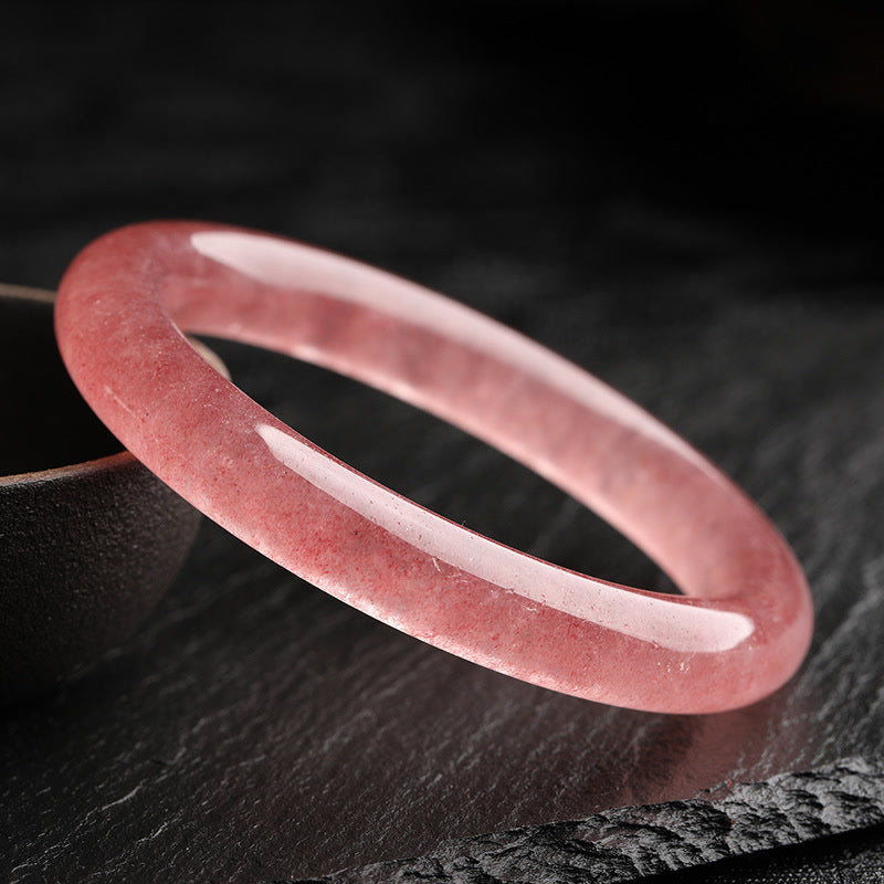 KarmaRipple's Authentic Strawberry Quartz Love Balancing Bracelet Bangle p2