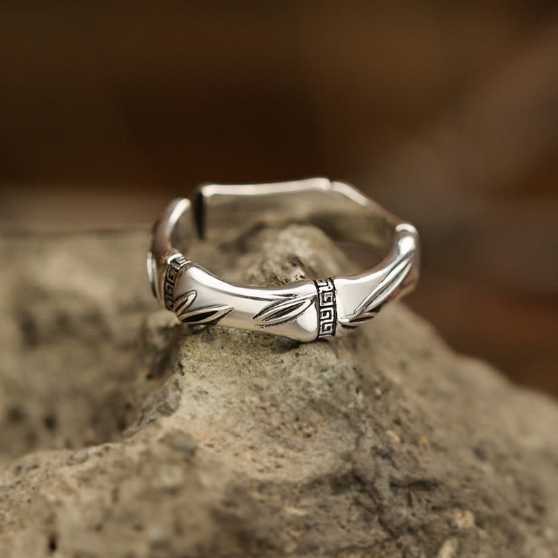 KarmaRipple's Simple Bamboo Design Bronze Fortune Wealth Adjustable Ring p6