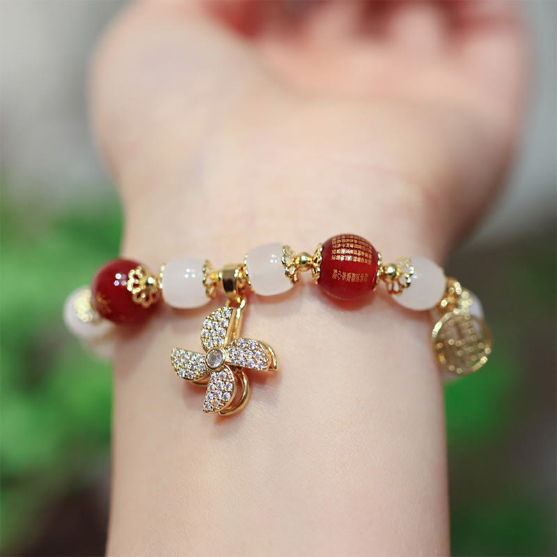 KarmaRipple's Windmill Chinese Lock Talisman Fu Character Blessing Bracelet p1