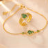 925 Sterling Silver Plated Gold / 2Pcs(Ring&Bracelet)