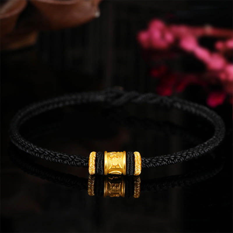 KarmaRipple's Tibet 999 Gold Om Mani Padme Hum Engraved Protection?Lucky Bead Bracelet p48