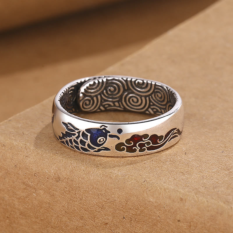KarmaRipple's Koi Fish Auspicious Cloud Design Fortune Wealth Ring p2