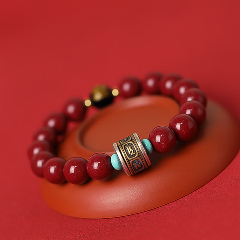 KarmaRipple's 925 Sterling Silver Chinese Zodiac Natal Buddha Cinnabar Om Mani Padme Hum Calm Bracelet p14