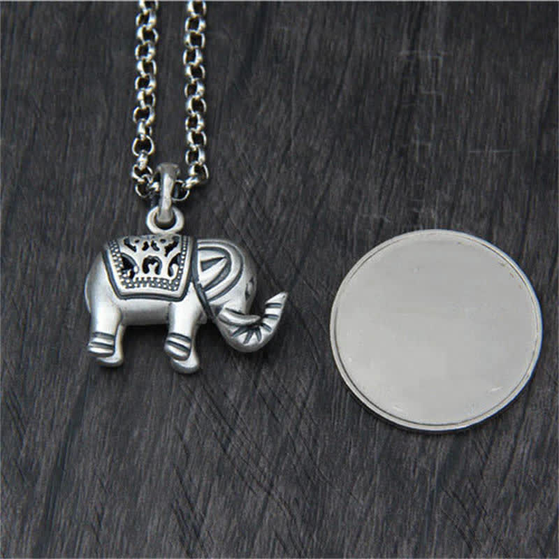 KarmaRipple's 990 Sterling Silver Elephant Strength Pendant Necklace p8